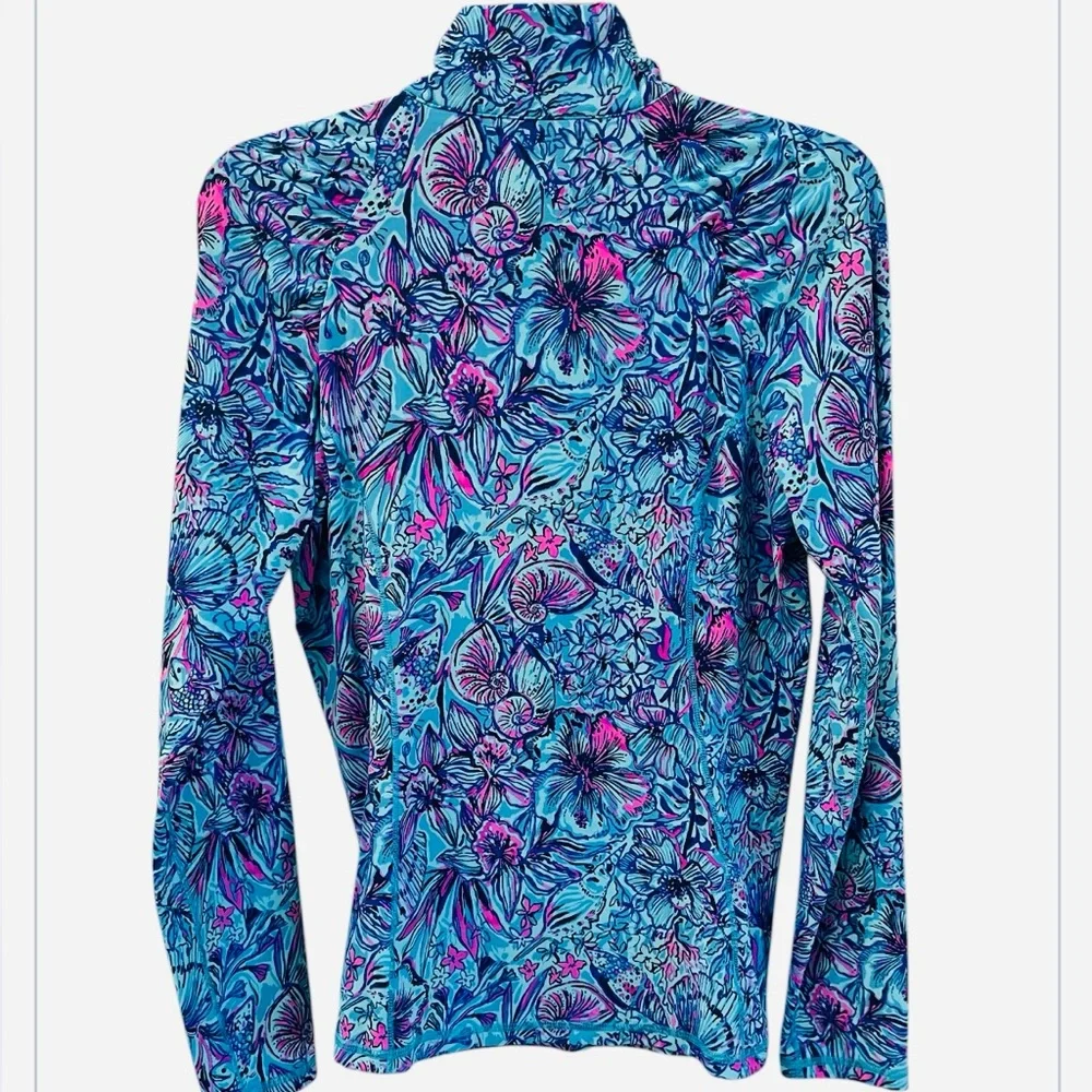 LILLY PULITZER JUSTINE HALF ZIP UPF 5
BREAKWATER BLUE SHELLS N BELLS M - Picture 7 of 11